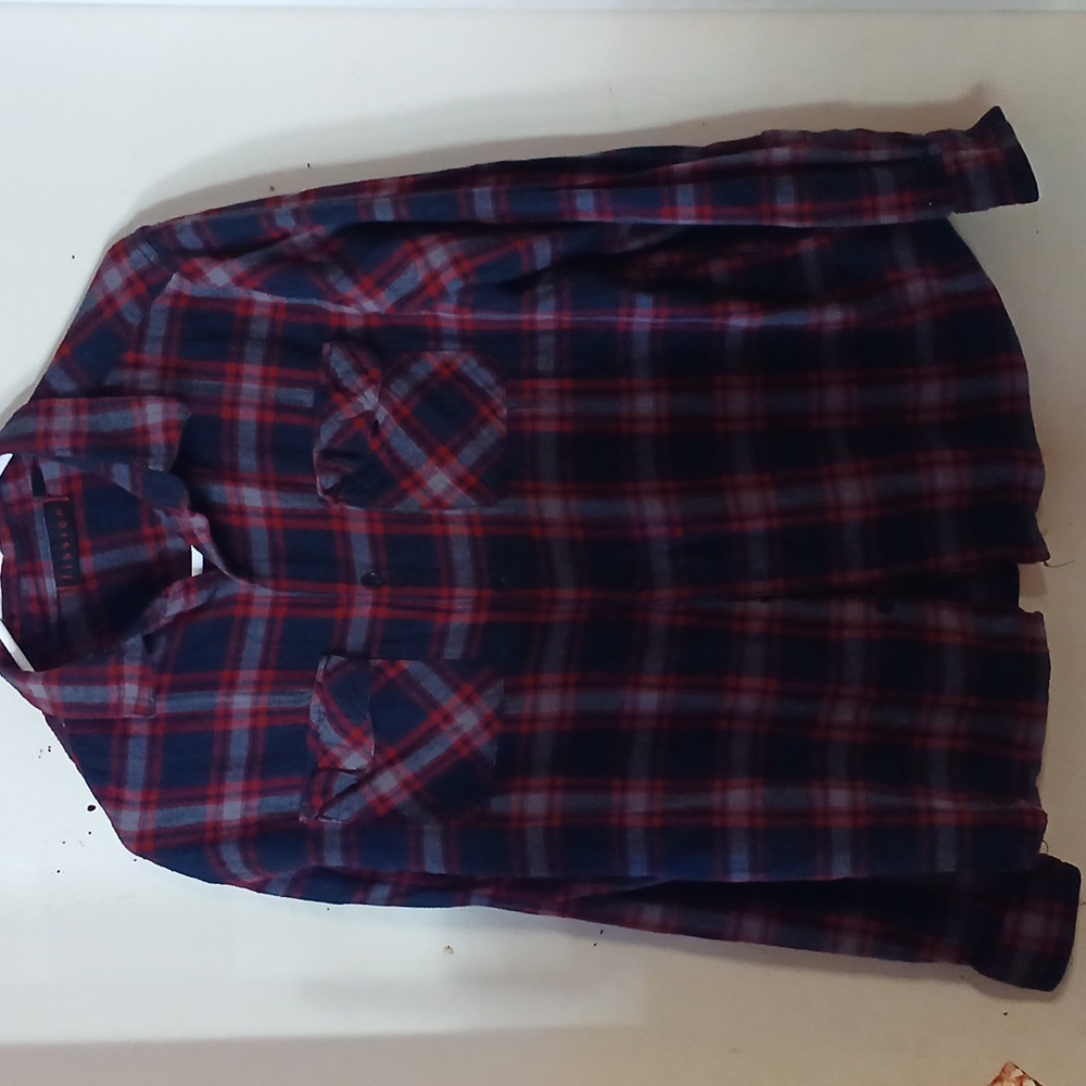 Fission mens flannel long sleeve shirt L